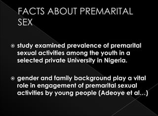 Premarital Sexual Activity
